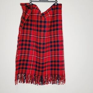 Vintage Pendleton Wool Blanket Stadium Red Plaid